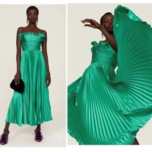 Amur size 2 green giada pleated dress